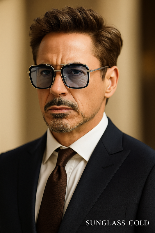 Steam Punk Tony Stark Sunglasses Men Women Fashion Square Driving Glasses Unisex Metal Frame Trendy Shades Oculos De Sol