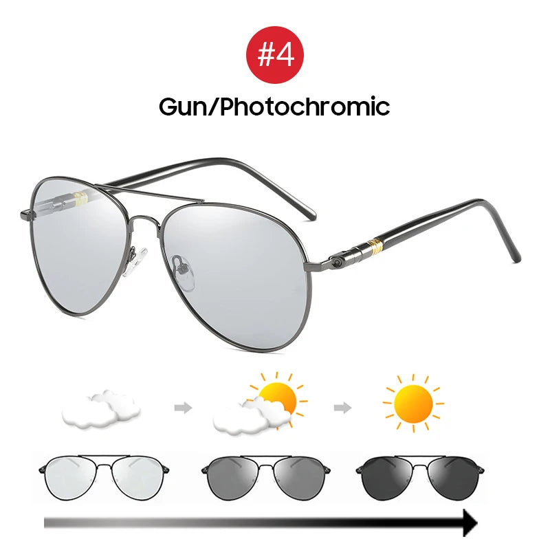 NightDrive™ Photochromic Polarized Aviator Glasses – Day & Night Vision