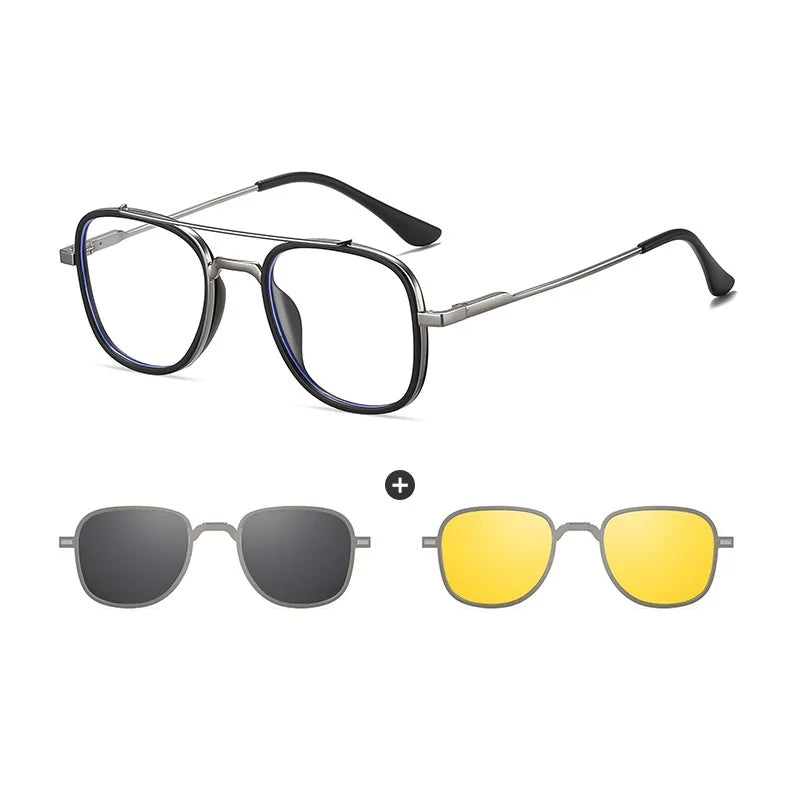 3-in-1 Magnetic Clip-On Sunglasses – Polarized & Stylish