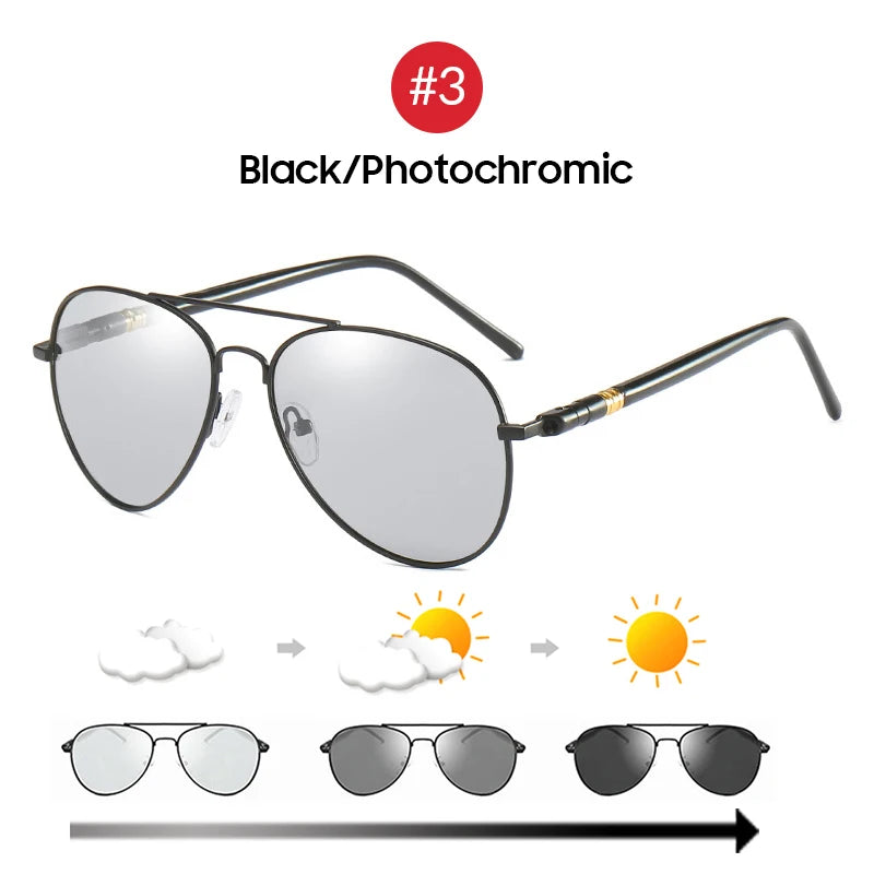 NightDrive™ Photochromic Polarized Aviator Glasses – Day & Night Vision