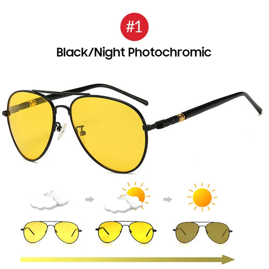 NightDrive™ Photochromic Polarized Aviator Glasses – Day & Night Vision