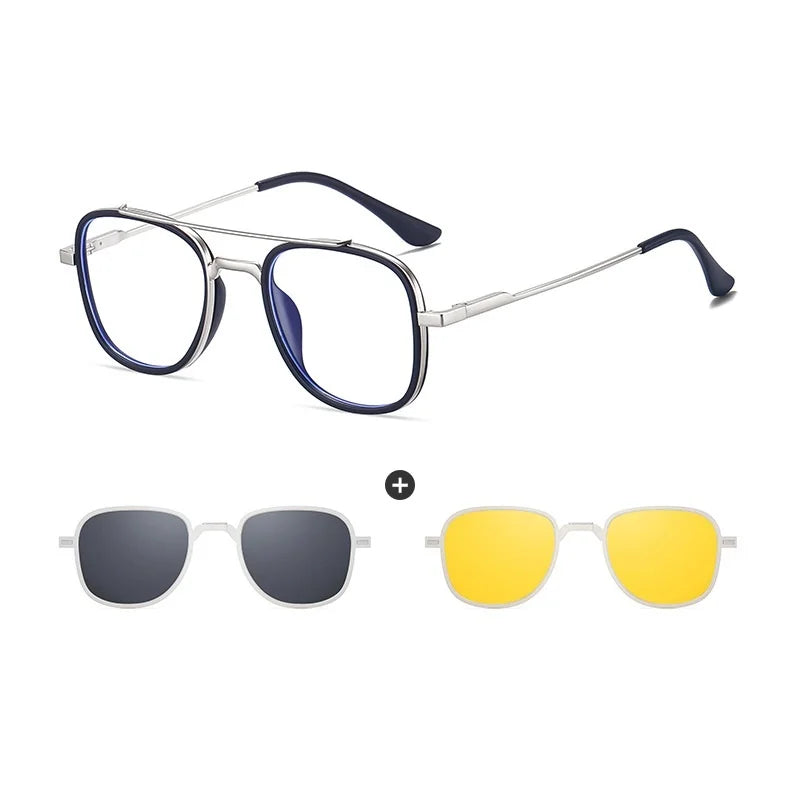 3-in-1 Magnetic Clip-On Sunglasses – Polarized & Stylish