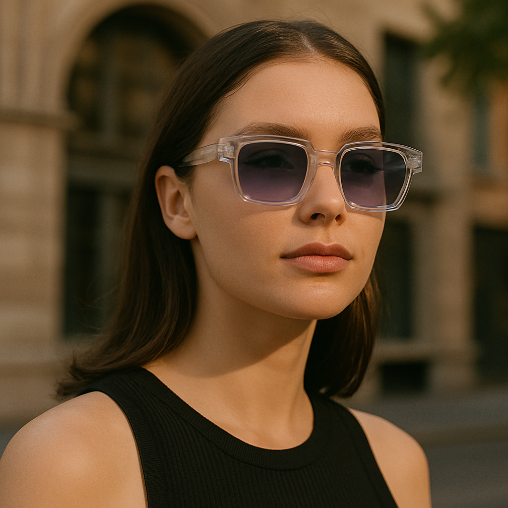 Bold Edge – Retro Clear Frame Sunglasses