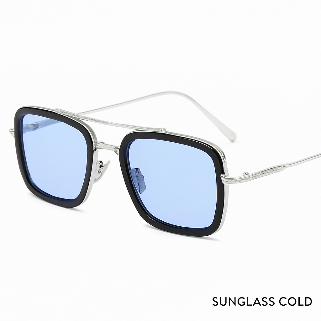 Steam Punk Tony Stark Sunglasses Men Women Fashion Square Driving Glasses Unisex Metal Frame Trendy Shades Oculos De Sol